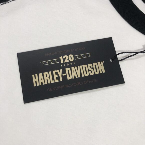 Harley Davidson Women's 120th Anniversary Long Sleeve Knit Top White XL - Picture 9 of 12